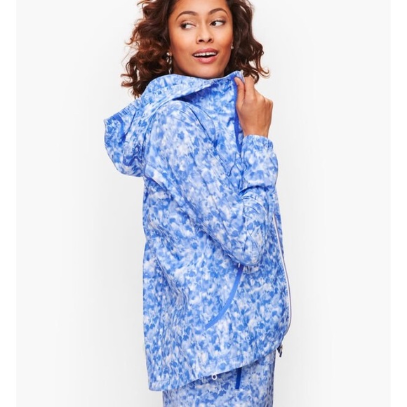 NWT Talbots hooded water resistant tie dye jacket - Picture 3 of 8